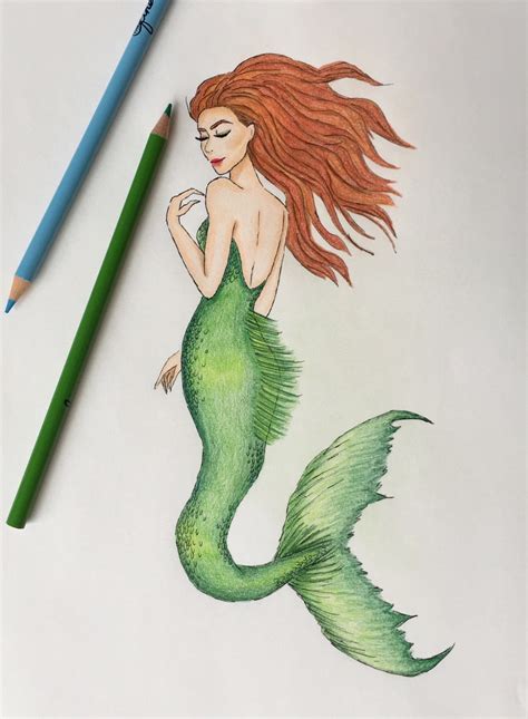 beautiful mermaid drawing